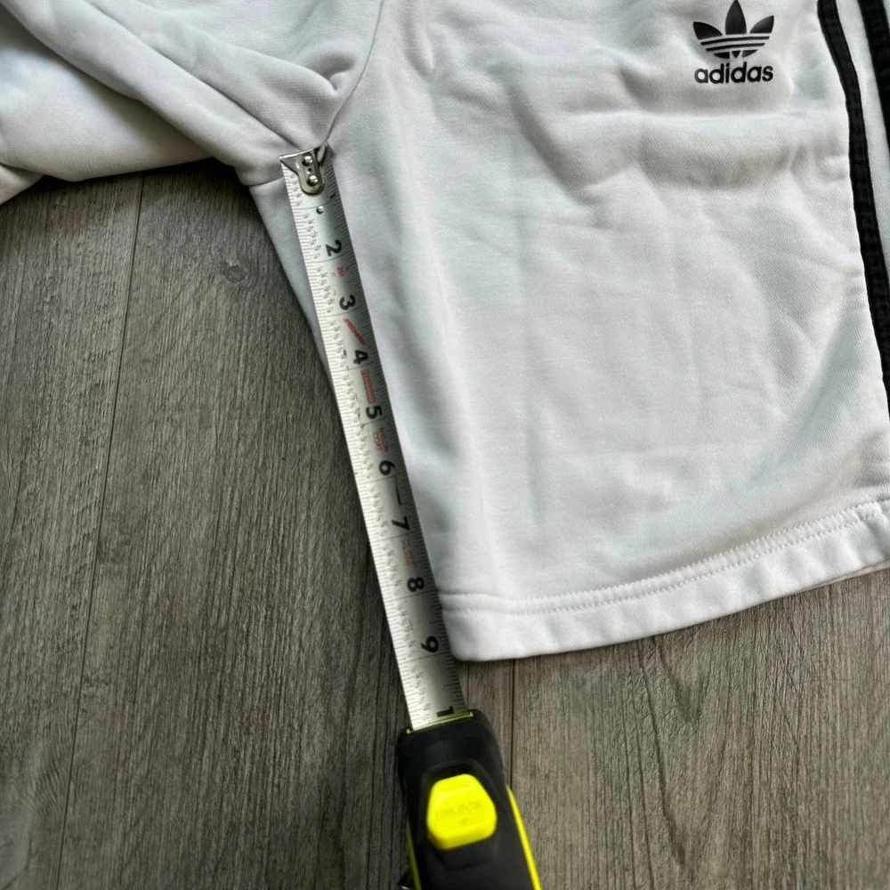 Adidas White Black Stripe Shorts L Baggy y2k cotton